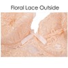 Allegra K Women Full Cup Breathable Comfort Floral Lace Non-Padded Underwired Bra - 2 of 4