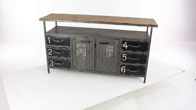Industrial Wood Buffet Gray - Olivia &#38; May, 2 of 31, play video