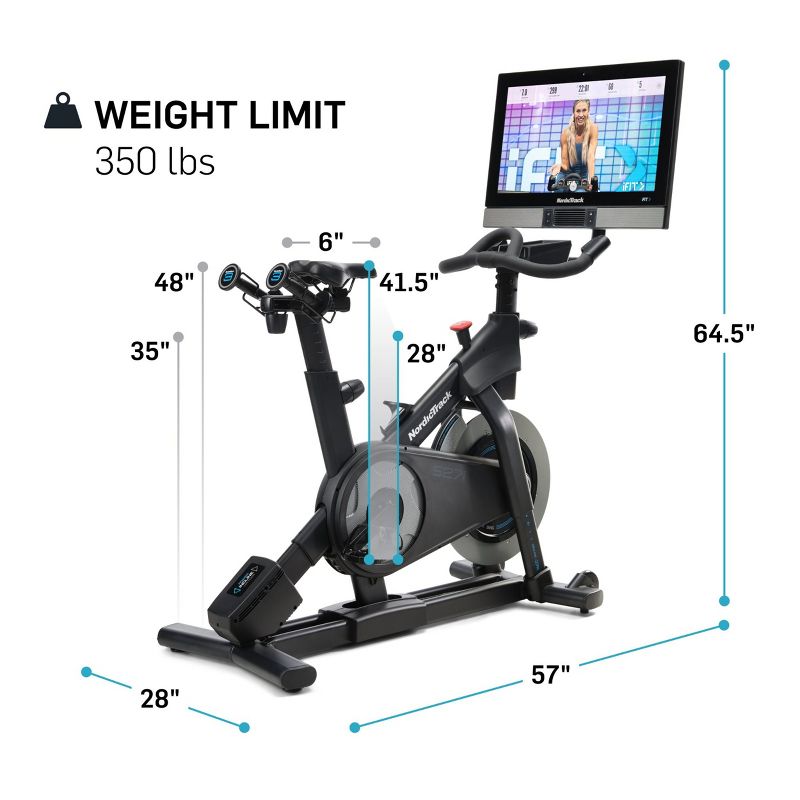 NordicTrack Commercial S27i Studio Electric Exercise Bike, 4 of 17
