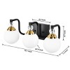 PAKOKULA 3-Light Black and Gold Vanity Light with Globe White Frosted Glass Shade - 4 of 4
