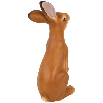19" Brownish-Orange Resin Curious Bunny Garden Statue