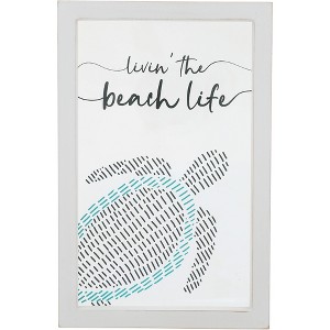 Pavilion Gift Company - Beach Life - 5.5" x 8.5" Framed Glass Plaque - Wall Sign Panels - 1 of 4