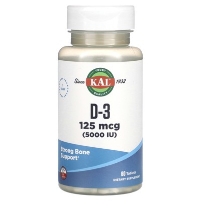 KAL D-3 , 125 mcg (5,000 IU), 60 Tablets
