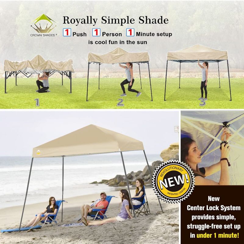 Crown Shades Top Instant Pop Up Canopy w/Carry Bag, 5 of 10