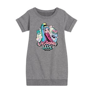 Girls' - Mattel - Lagoona Blue Graphic Short Sleeve Fleece Dress - 1 of 4