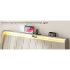 DOMETOUR Twin Size Platform Bed Frame with Fabric Upholstered Headboard and Wooden Slats Support, Fully Upholstered Mattress - 4 of 4