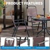 Coolmee 6 Pieces Outdoor Dining Set with Umbrella, Patio Table and 4 Folding Chairs with Umbrella, Tempered Glass Top Dining Table - 3 of 4