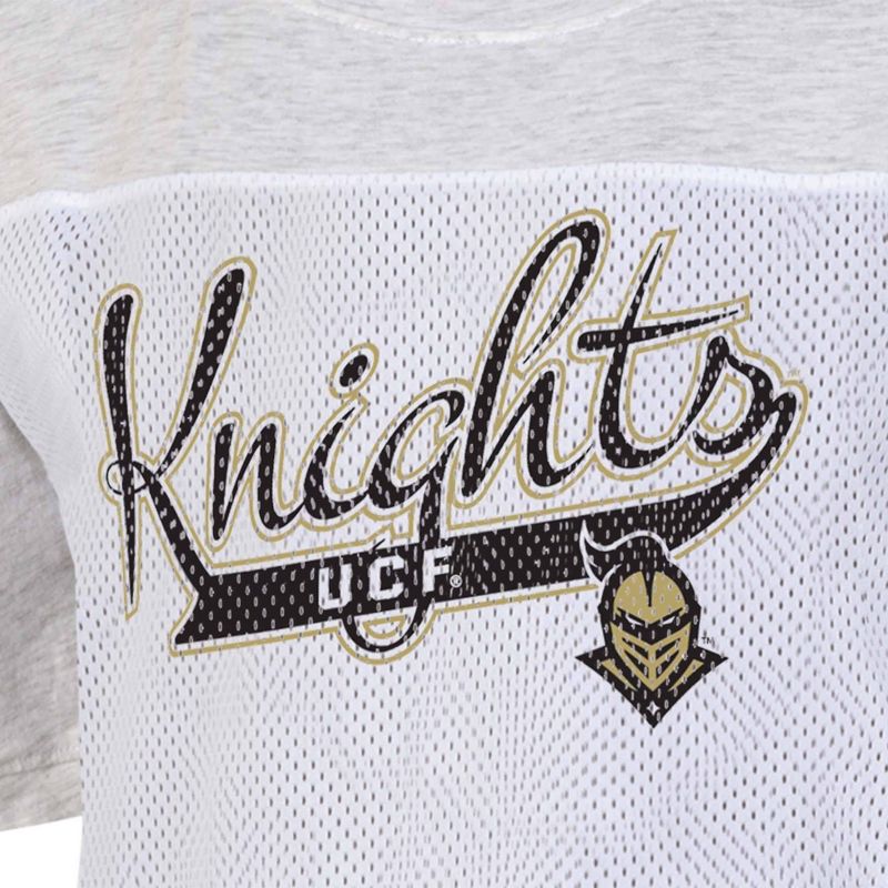 NCAA UCF Knights Women&#39;s White Mesh Yoke T-Shirt, 3 of 4