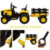 12V Kids Electric Tractor with Remote, Dual 35W Motors, 3-Speed, Detachable Trailer, Bluetooth/USB, LED Lights, for Ages 3+, Green - 4 of 4