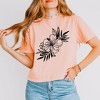Simply Sage Market Women's Hibiscus Spray Short Sleeve Relaxed Fit Cropped Tee - 2 of 3