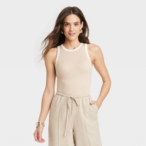 Women's Slim Fit Ribbed Tank Top - A New Day™ - 1 of 3