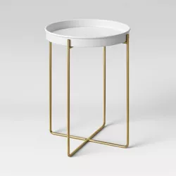 12" Iron/Brass Plant Stand White - Project 62™