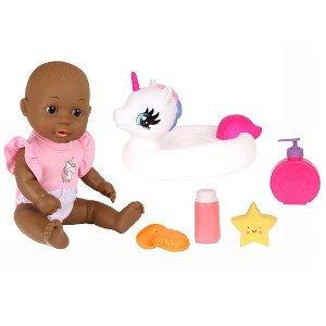 Dream Collection: Gigo Bath Time 12" Baby Doll with Unicorn Floater - 1 of 4