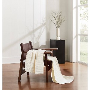 Cannon 50"x60" Heritage Cotton Waffle Throw Ivory - 1 of 3