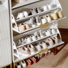Fluted Shoe Cabinet Storage for Entryway, Wood Shoe Rack with 2 Flip Drawers and Open Shelf, Modern Entryway Organizer - 4 of 4