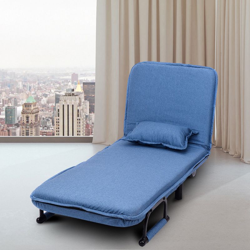 Costway Folding Sofa Bed Sleeper Convertible Armchair Leisure Chaise Lounge Couch Blue, 4 of 10