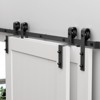Bypass Sliding Barn Door Hardware Kit, Double Track for Double Door,Heavy Duty,Basic I/J Pulley,Slide Smoothly Quietly,Easy Install (No Door) - 4 of 4