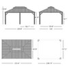 PURPLE LEAF Outdoor Gazebo Aluminum Frame Galvanized Steel Double Roof Patio Hardtop Gazebo with Curtains and Netting for Patio Lawn and Garden - 2 of 4