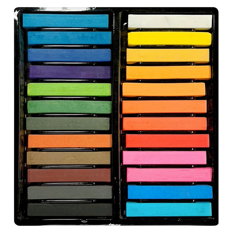 Sargent Art Square Chalk Pastel Set in Tray, 2-14/25 x 2/5 Inches, Assorted Colors, set of 24, 2 of 4