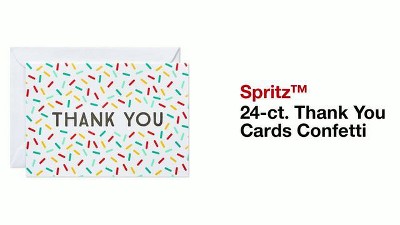 24ct Thank You Cards Confetti - Spritz™: Multicolored