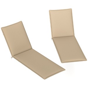 Outsunny Outdoor Lounge Chair Cushion Set of 2, Foldable Patio Chaise Lounge Cushion Set, 76" x 23" - 1 of 4