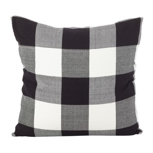20"x20" Oversize Buffalo Check Plaid Cotton Down Filled Pillow: Indoor Use, Zipper Closure - Saro Lifestyle - 1 of 3