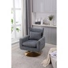 Akoasm Upholstered Fabric Velvet 360 Degree Swivel Accent Sofa Armchair For Living Room & Bedroom-Dusty Blue - 4 of 4