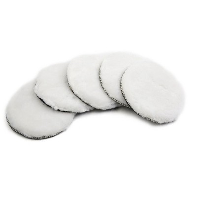 Unique Bargains Polishing Pad Faux Wool Buffing Waxing Pads for Automotive Car 5inch White 5 Pcs