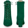 Perphy Women's Pointy Toe Lace Up Block Heel Ankle Boots - 2 of 4