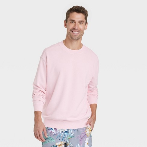 Pink crewneck mens sale