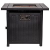Flash Furniture Outdoor 50,000 BTU Black 28"Square Metal Fire Pit Table with Lid and Lava Rock - 4 of 4