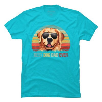 Men's Design By Humans Best Dog Dad Ever Golden Retriever By LuckyCharm99 T-Shirt