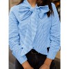 Imily Bela Elegant Plaid Blouse with Detachable Bow Tie Neck Long Sleeve Womens Casual Dressy Top - 3 of 4