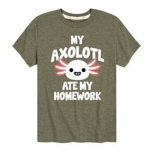 Boys' - Instant Message - My Axolotl Ate My Homework Short Sleeve Graphic T-Shirt - 1 of 4