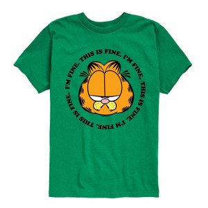 Boys' - Garfield - I'm Fine This Is Fine Short Sleeve Graphic T-Shirt - 1 of 4