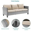 Sonkuki 8-Piece Patio Conversation Set with Swivel Rocking Chair and Side Table, Navy Blue Cushion - 4 of 4