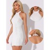 Allegra K Women's Halter Glitter Sleeveless Party Club Backless Bodycon Mini Dress - 2 of 4