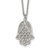 Chisel Stainless Steel and Textured Hamsa Pendant on an 18" Plus a 2" Ext. Cable Chain Necklace - 2 of 4