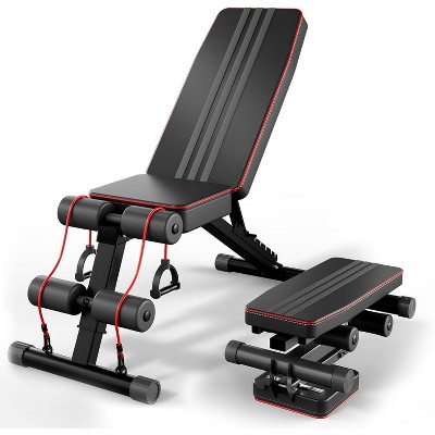 Hachikiko Adjustable Folding Weight Bench - 660 LBS Capacity Multi-Functional Home Gym Bench, 6-in-1 Full(Flat/Supine/Bench Press)