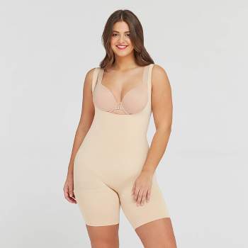 Assets By Spanx Women's Flawless Finish Shaping Micro Low Back Cupped  Bodysuit Shapewear - Neutral 1x : Target