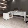 Vynxaria Weir L-Shaped Desk in Melamine, White - 4 of 4
