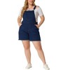 Agnes Orinda Women's Plus Size Outfits Fashion Overalls Denim Ripped Raw Hem Shortalls - 2 of 4