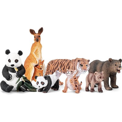 TEMI 6-Piece Australian Animal Figurines Set, Includes Koala, Kangaroo and Platypus with Cubs for Kids