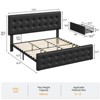 Full/Queen/King Bed Frame with 4 Drawers & Adjustable Headboard, Faux Leather Upholstered Mattress Foundation, Button Tufted Design - 2 of 4