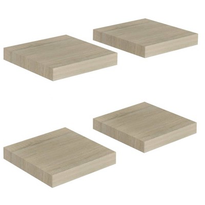 vidaXL Floating Wall Shelves 4 pcs Oak 9.1"x9.3"x1.5" MDF