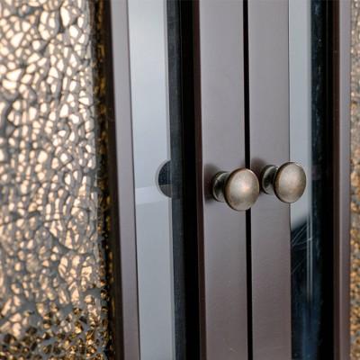 Dark Espresso Glass Mosaic Two-Door Wall Cabinet