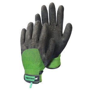 Hestra Gardening Work: Mens Bamboo Garden Gloves, Black/Green, Size 6 - 1 of 2