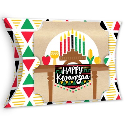 Big Dot of Happiness Happy Kwanzaa - Favor Gift Boxes - Heritage Holiday Party Large Pillow Boxes - Set of 12