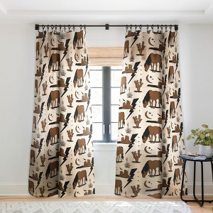 Allie Falcon Electric Oasis Black Brown Single Panel Sheer Window Curtain - Deny Designs - 1 of 4