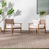 Saracina Home Mid-Century Modern Slatted Outdoor Acacia Arm Chair 
 - 3 of 4